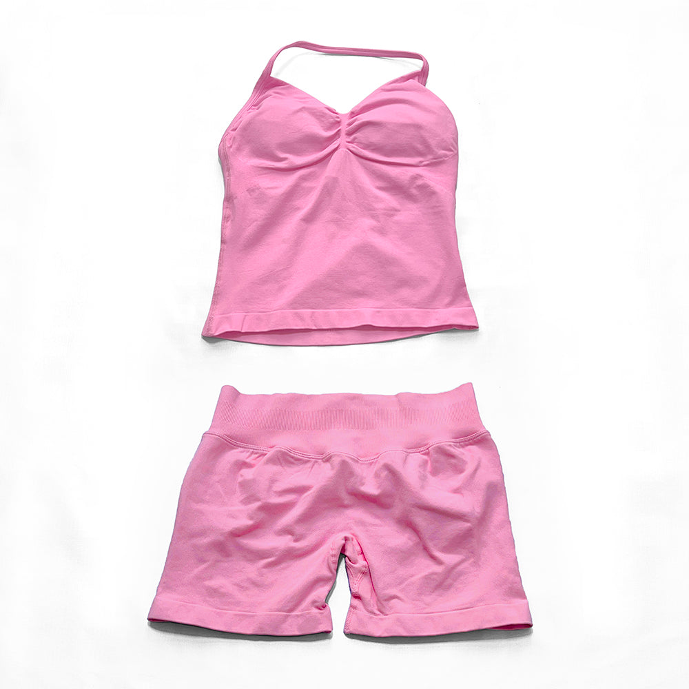 Impact Longline Strappy Top & Short 2 Pieces Set