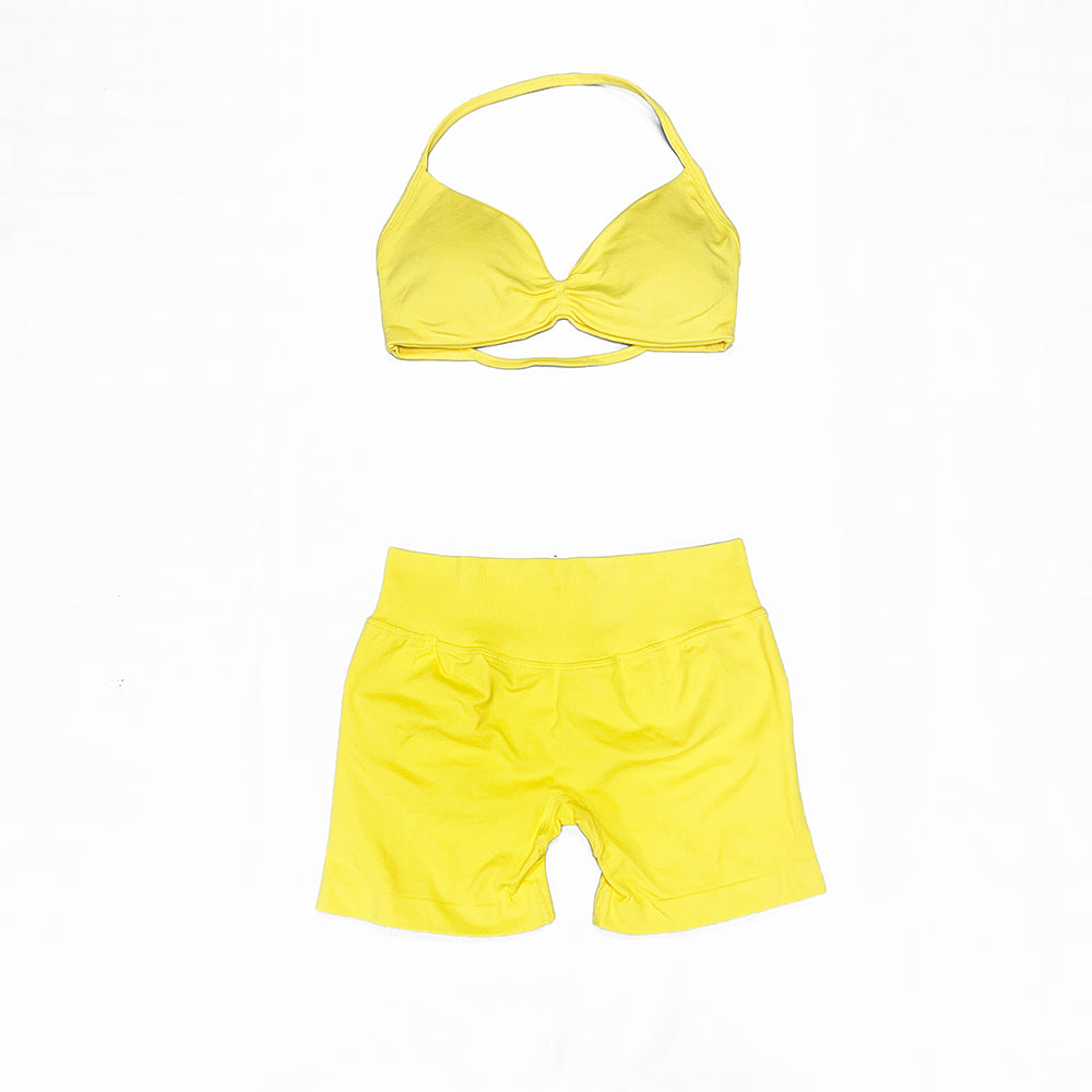 Impact Strappy Bra & Short 2 Pieces Set