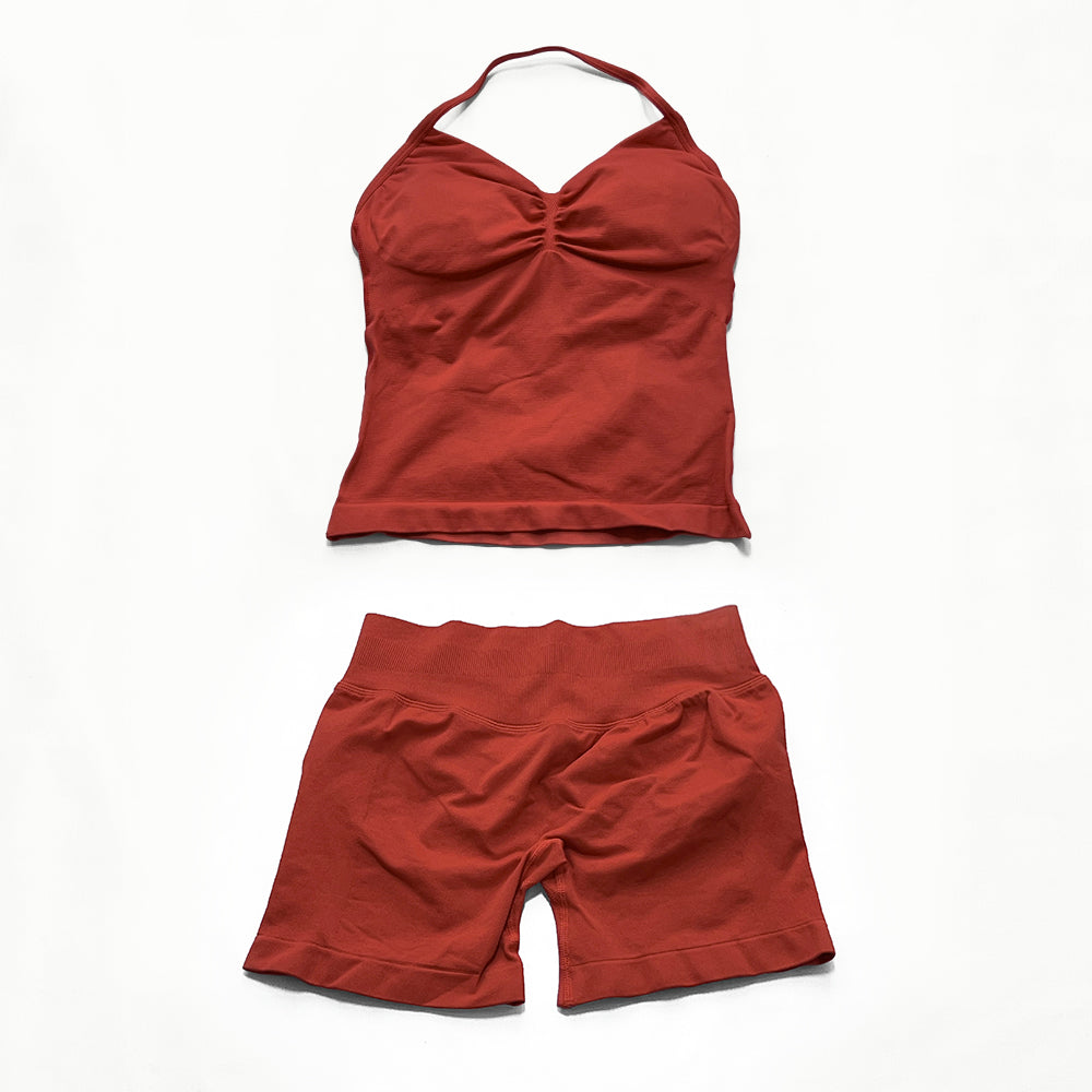 Impact Longline Strappy Top & Short 2 Pieces Set