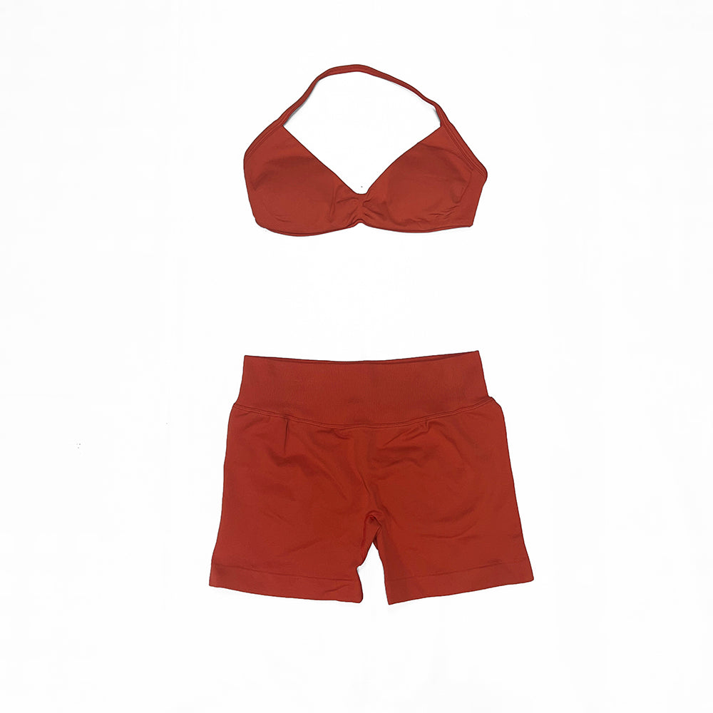 Impact Strappy Bra & Short 2 Pieces Set