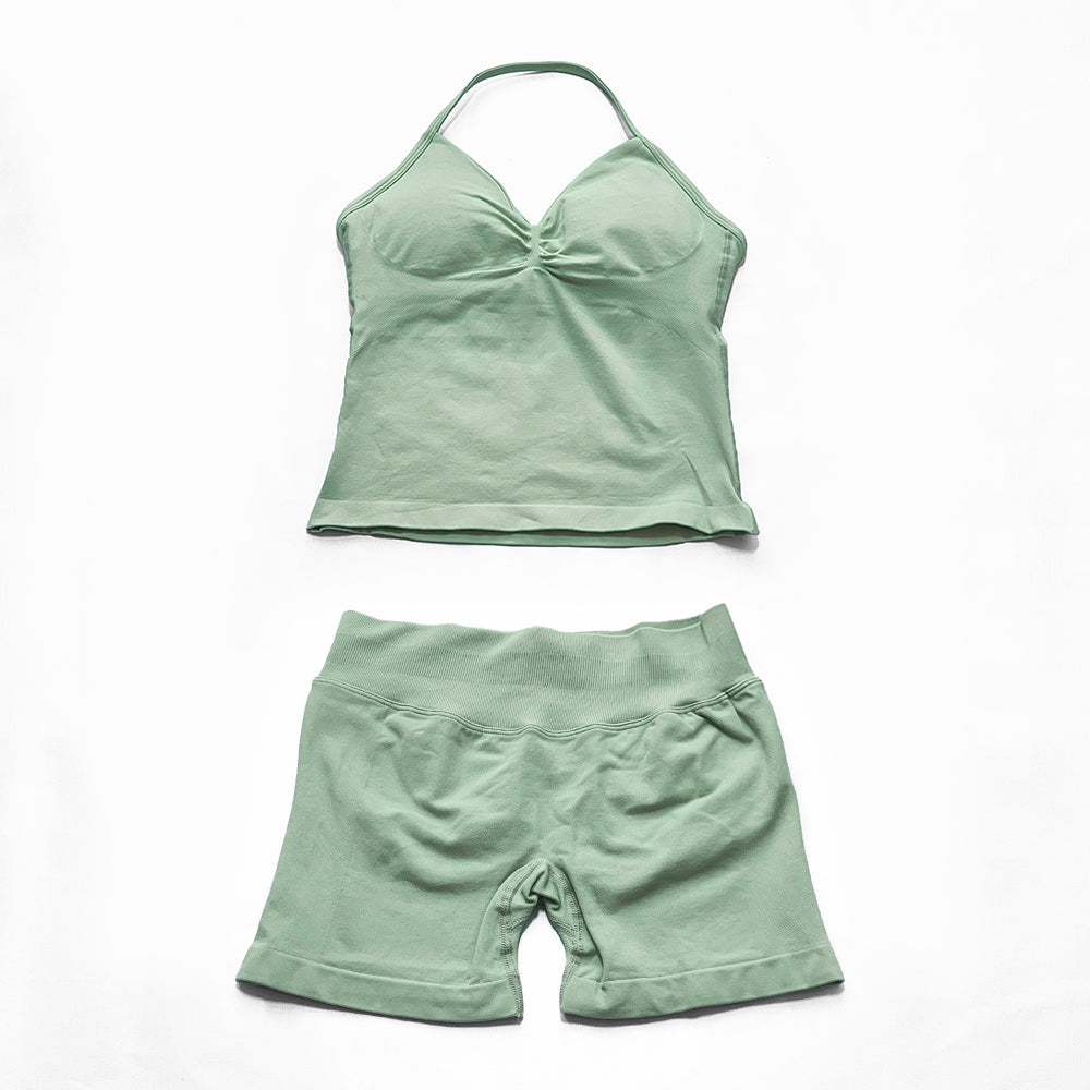 Impact Longline Strappy Top & Short 2 Pieces Set