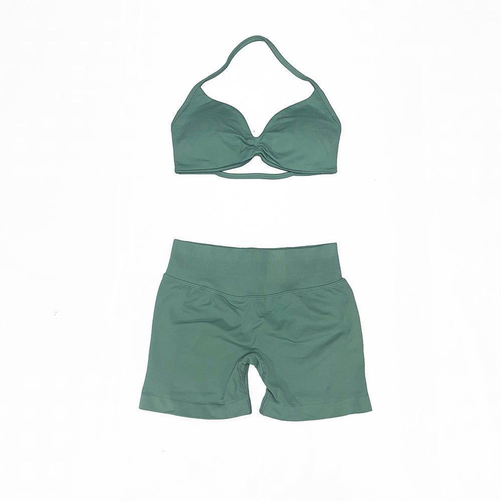 Impact Strappy Bra & Short 2 Pieces Set