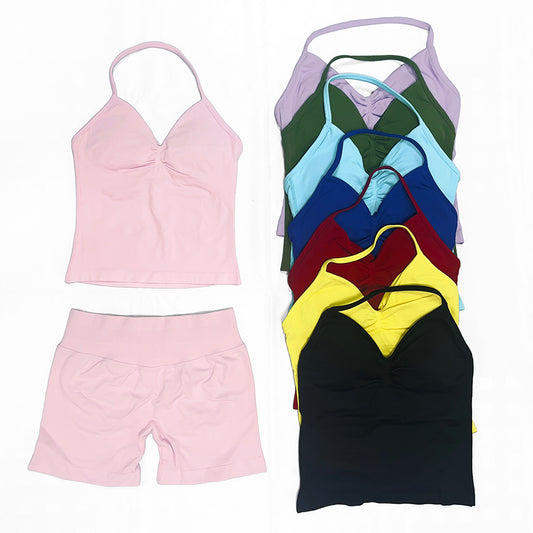 Impact Longline Strappy Top & Short 2 Pieces Set