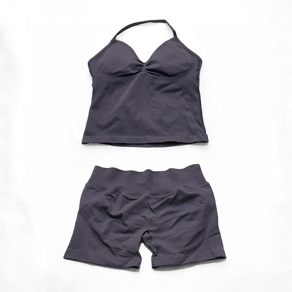 Impact Longline Strappy Top & Short 2 Pieces Set