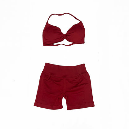 Impact Strappy Bra & Short 2 Pieces Set